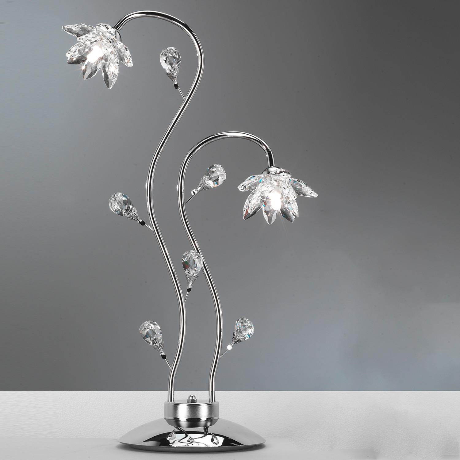 Kristall-tischleuchte 4773/lg - Chromfarben, KONVENTIONELL, Glas/Metall (40/80cm)