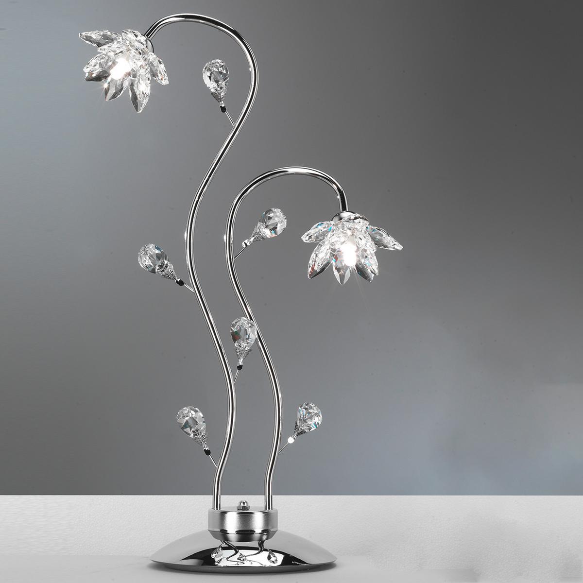 Kristall-tischleuchte 4773/lg - Chromfarben, KONVENTIONELL, Glas/Metall (40/80cm)