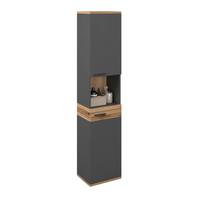 Badezimmer Hochschrank Cotia Cotls 40x187,6 cm Anthrazit - Eichefarben/Anthrazit, MODERN, Holzwerkstoff (40/187,6/30cm) - James Wood