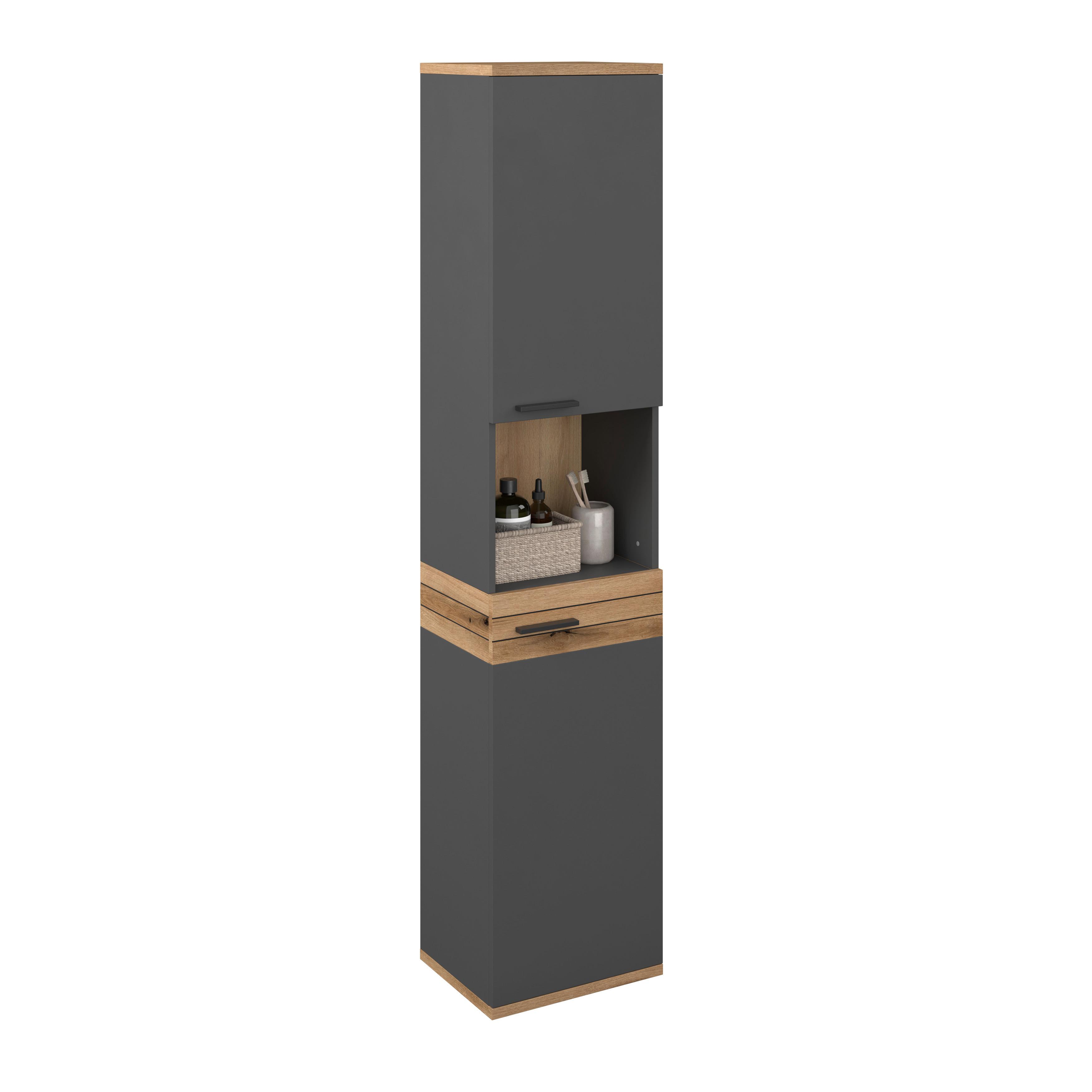 Badezimmer Hochschrank Cotia Cotls 40x187,6 cm Anthrazit