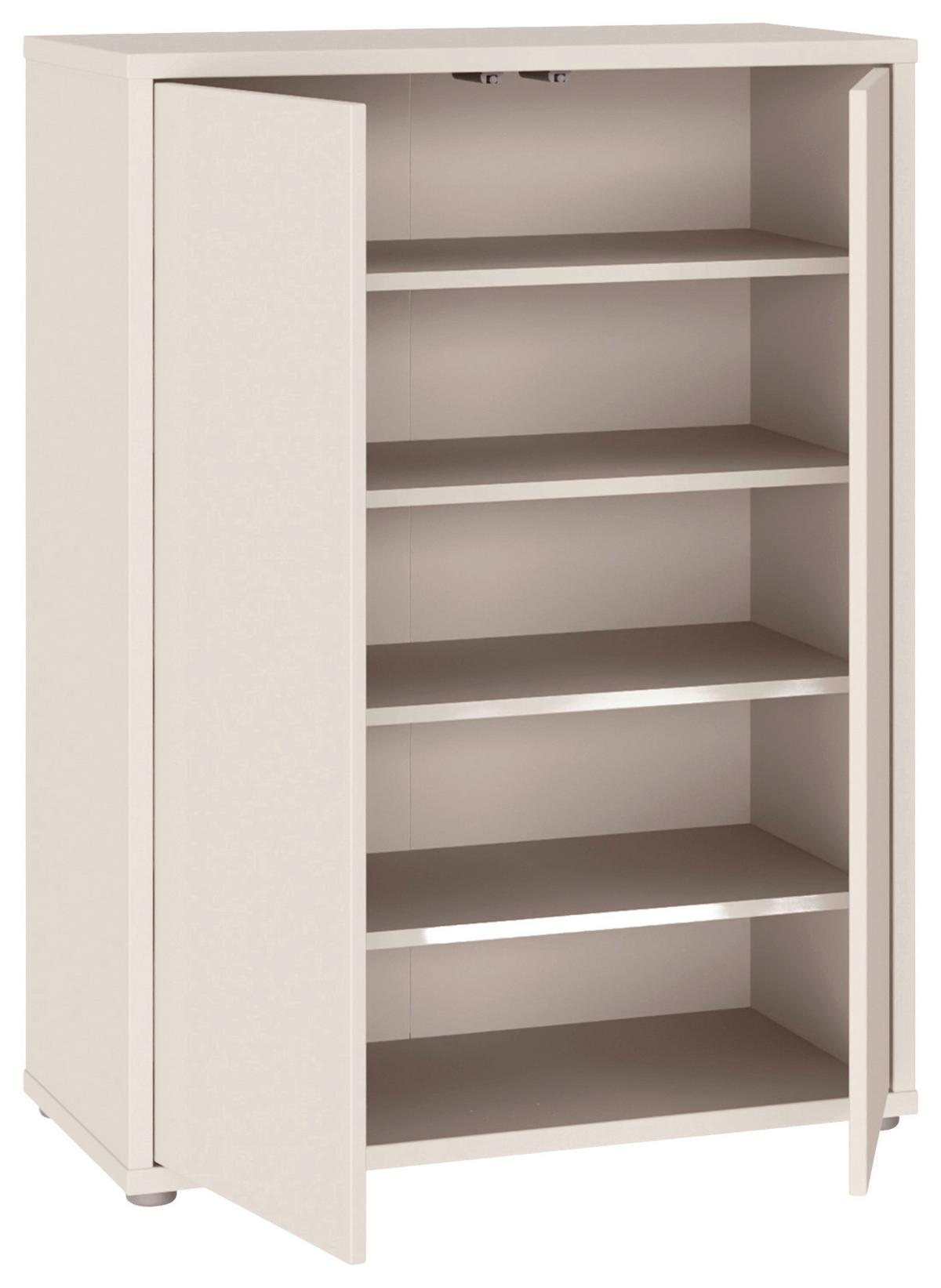 Skriňa na topánky ALICE kašmírová, š: 74,5cm - piesková/sivá, Modern, kompozitné drevo/plast (74,5/99,1/34,9cm)