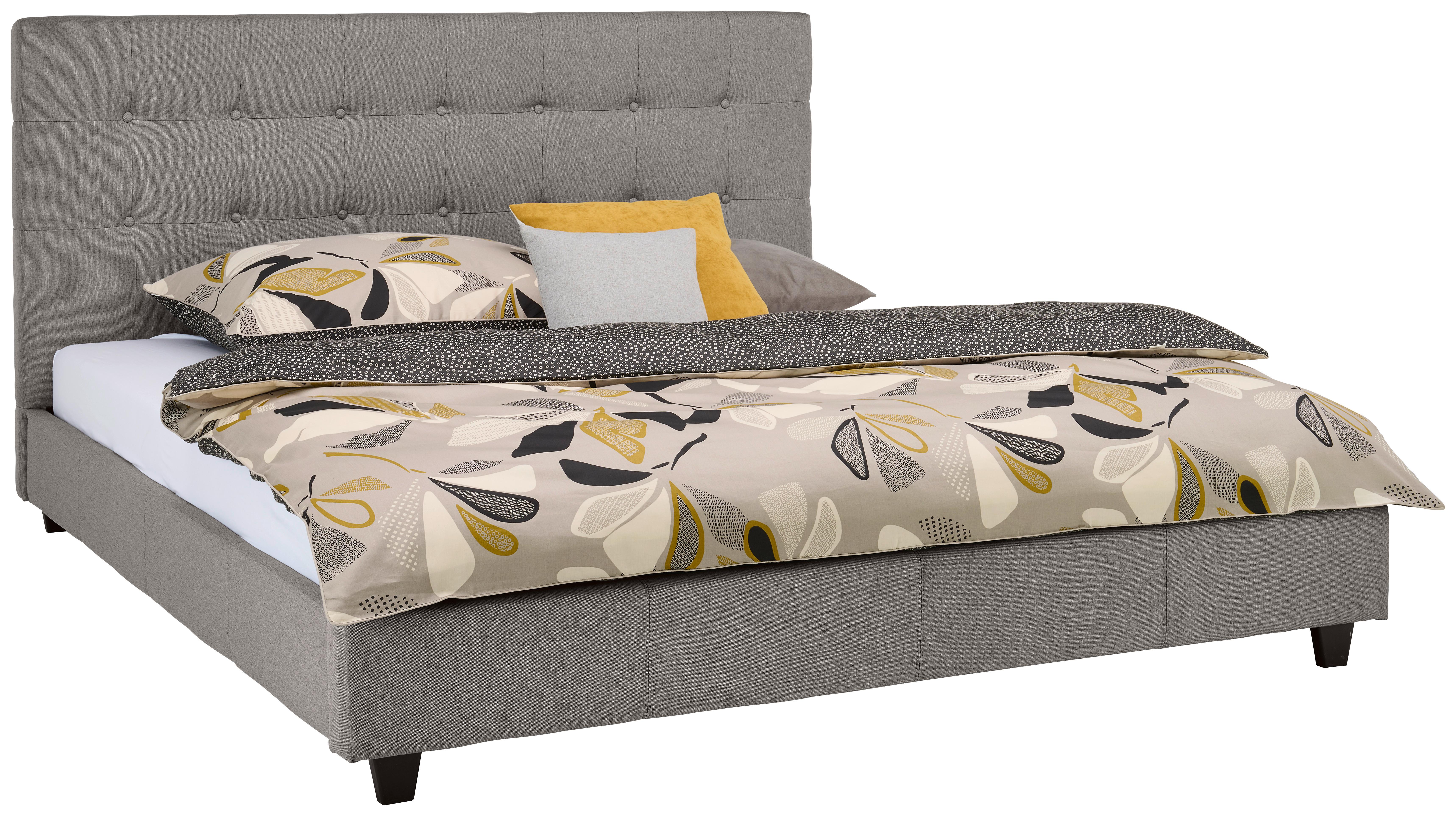 Polsterbett mit Lattenrost 180x200 Livorno, Hellgrau - Hellgrau, MODERN, Holz/Textil (180/200cm) - Carryhome