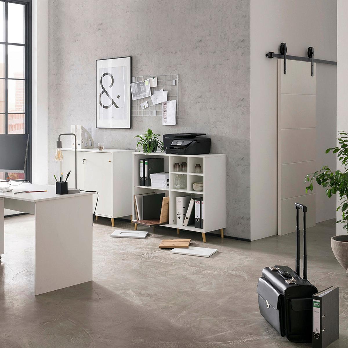 Aktenregal Serie 500 Weiß B: 100,1 Cm - Weiß, MODERN, Holzwerkstoff (100,1/92,6/41cm) - MID.YOU