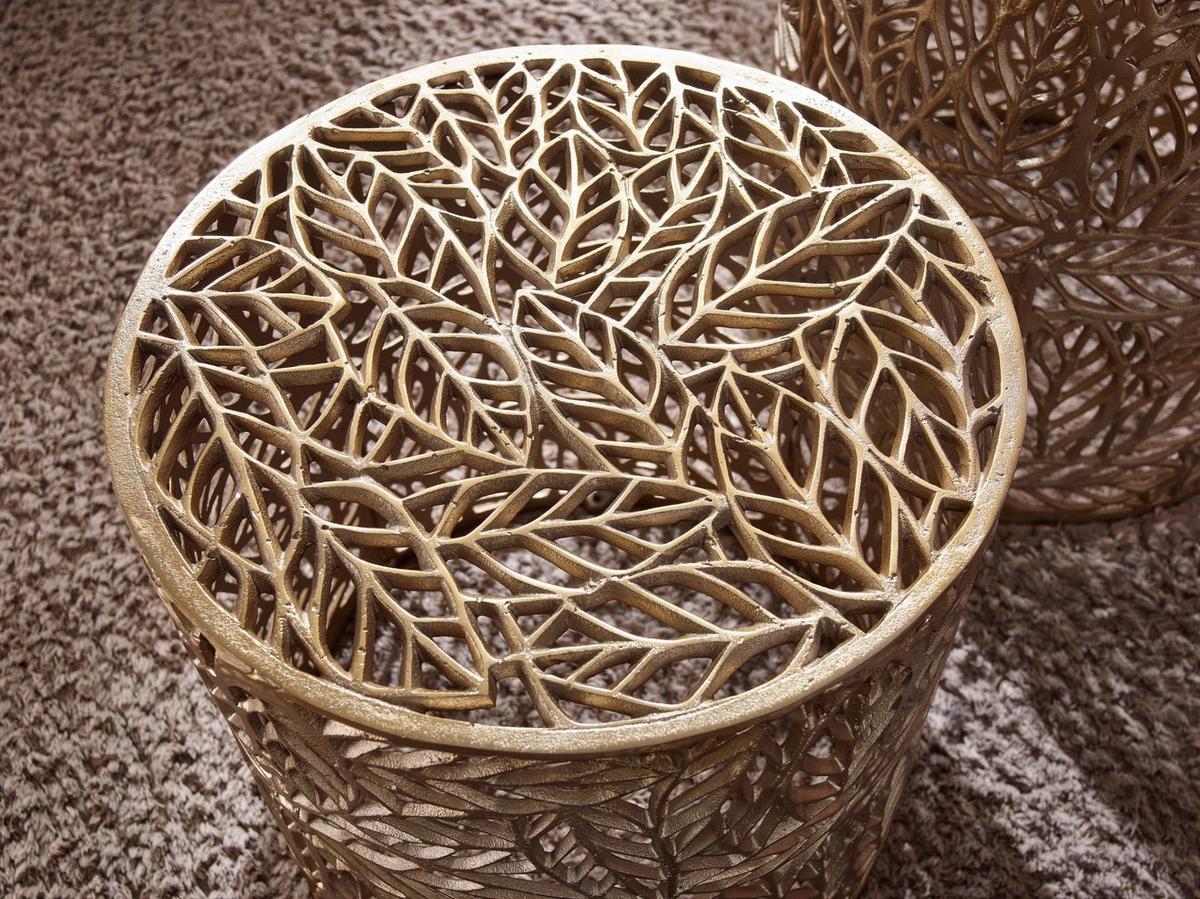 Beistelltisch 2-teilig Wohnling ,goldfarben - Goldfarben, Design, Metall (41/42/41cm) - MID.YOU