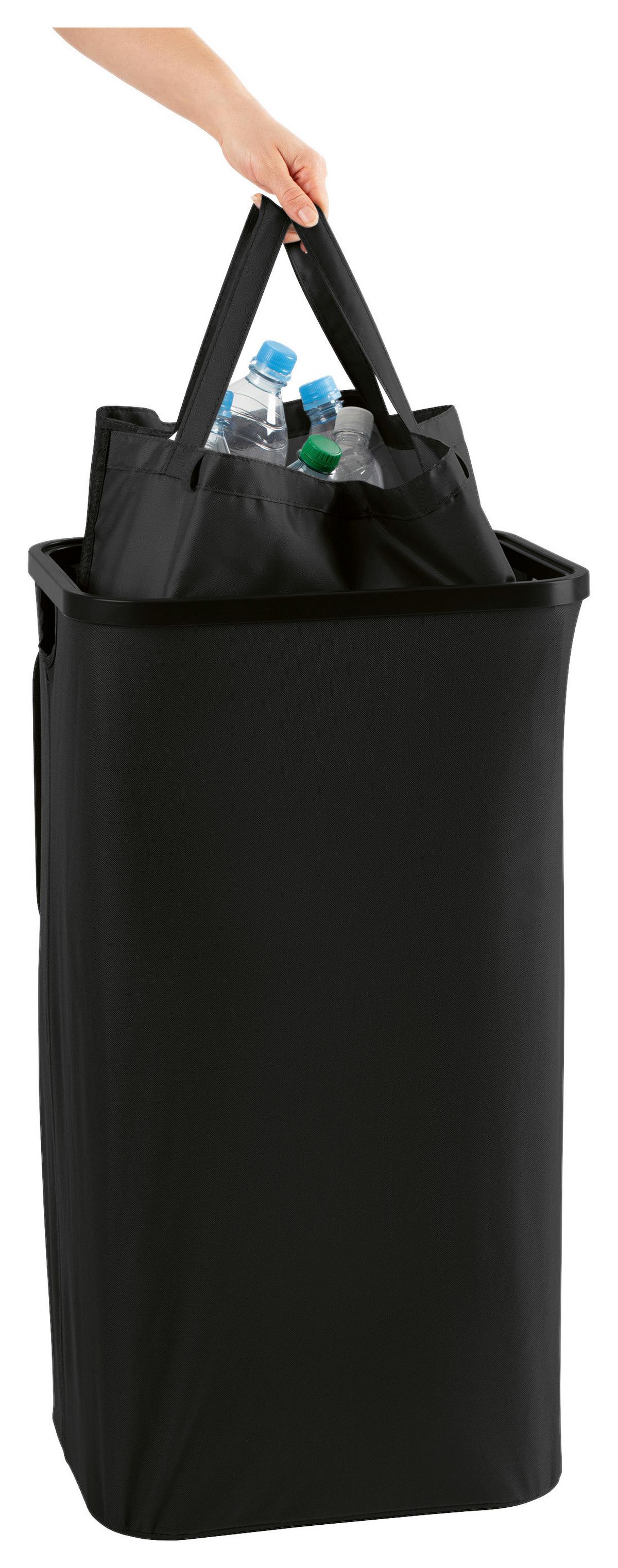 Flaschensammler Easymaxx Schwarz, LxBxH: 40x32,5x74 cm - Schwarz, Basics, Naturmaterialien/Kunststoff (40/32,5/74cm)