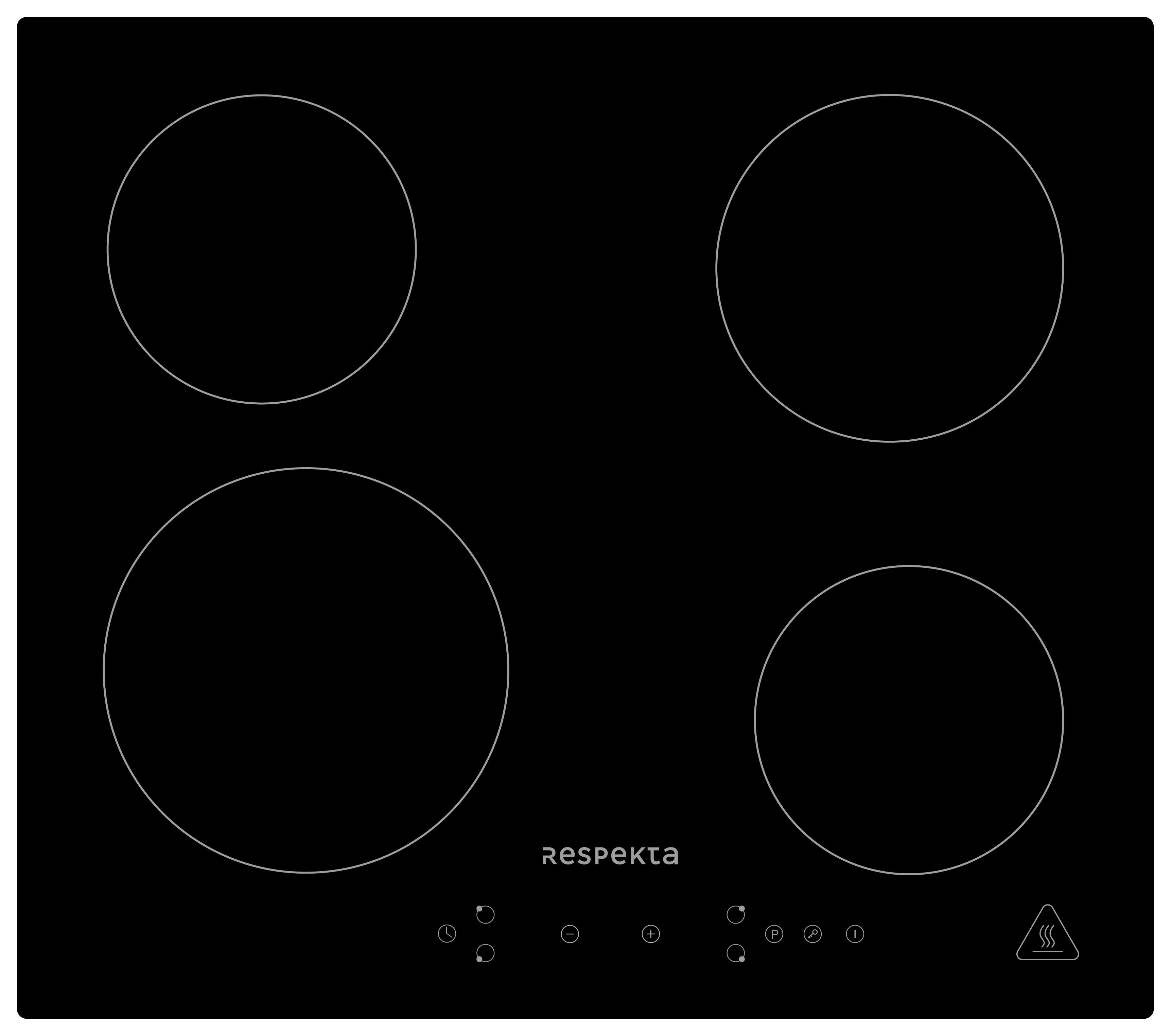 Einbauherd-Set B: 59,5 cm Elektro-Glaskeramik/ Autark - Schwarz, Trend, Glas/Metall (59,5/59,5/56,5cm) - Respekta