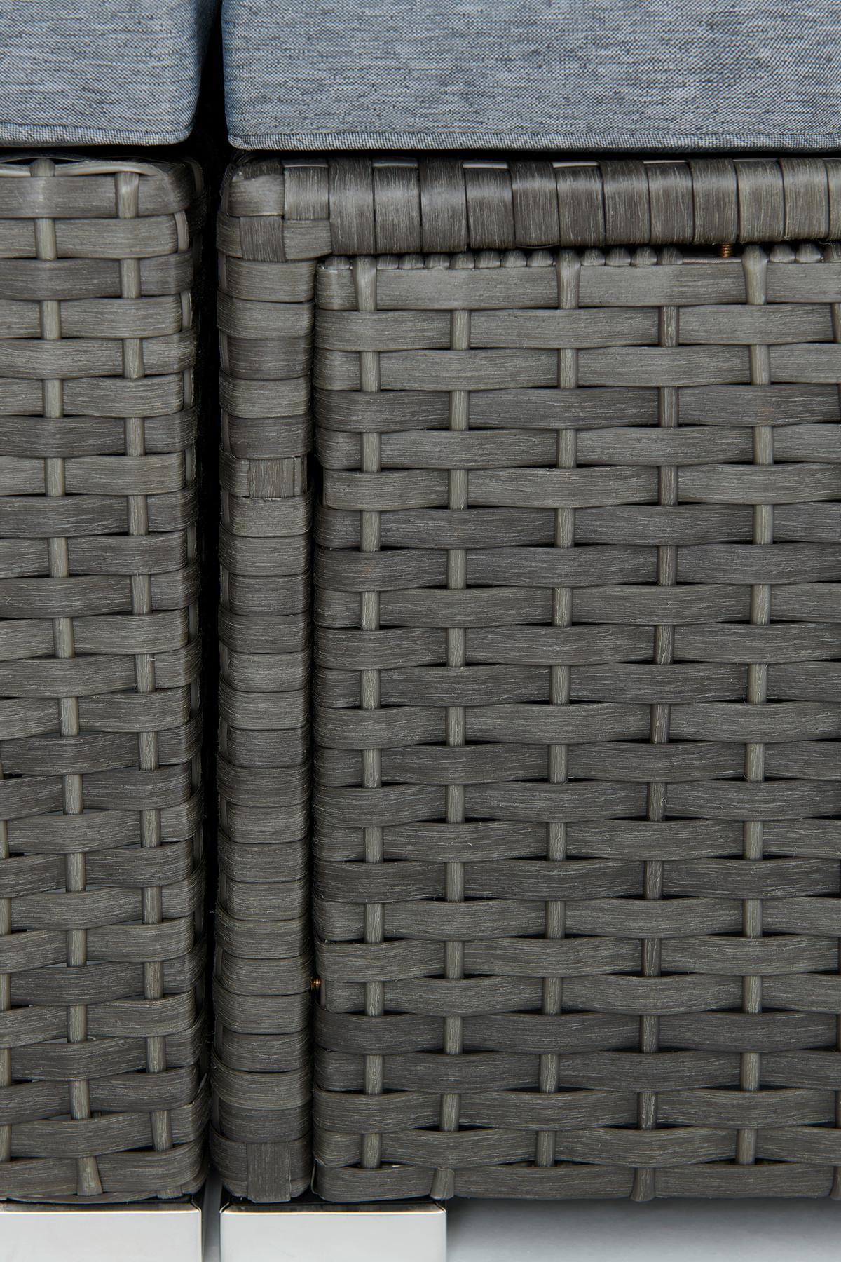 Lounge-garnitúra Almeria 5 Részes - szürke, Modern, műanyag/Üveg