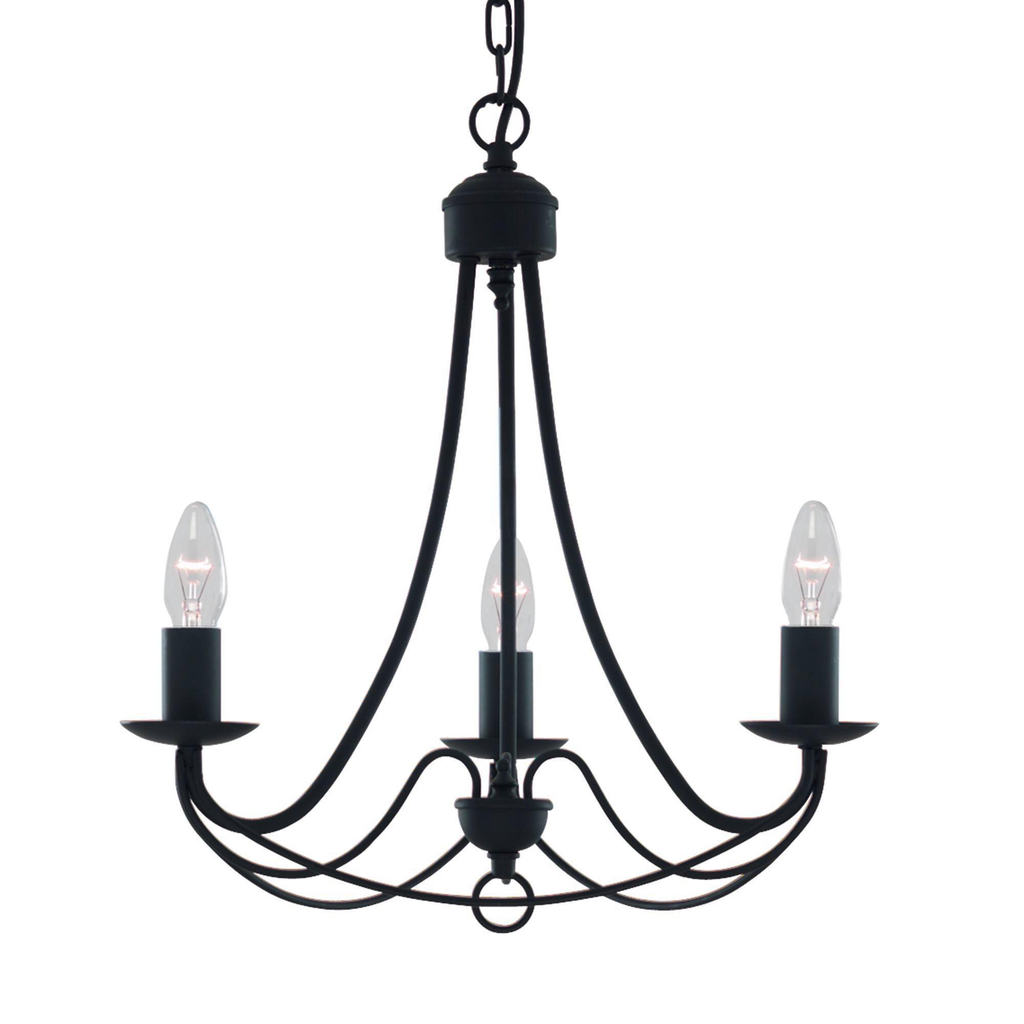 Kronleuchter Maypole 4xe14, Schwarz, höhenverstellbar - Schwarz, LIFESTYLE, Metall (46/100cm)