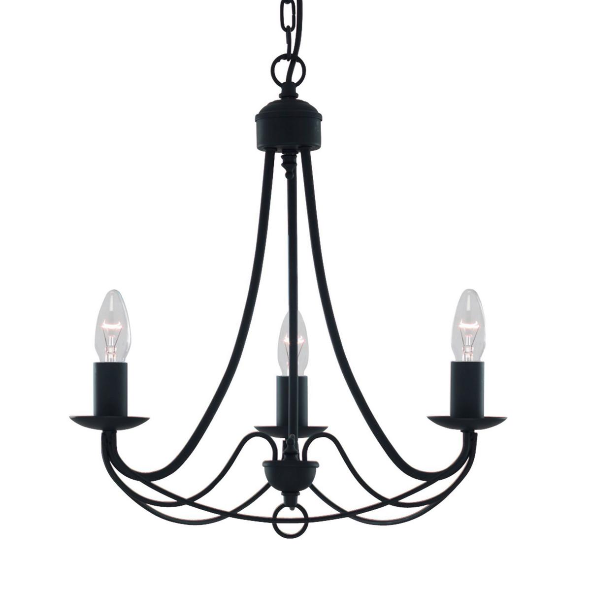 Kronleuchter Maypole 4xe14, Schwarz, höhenverstellbar - Schwarz, LIFESTYLE, Metall (46/100cm)