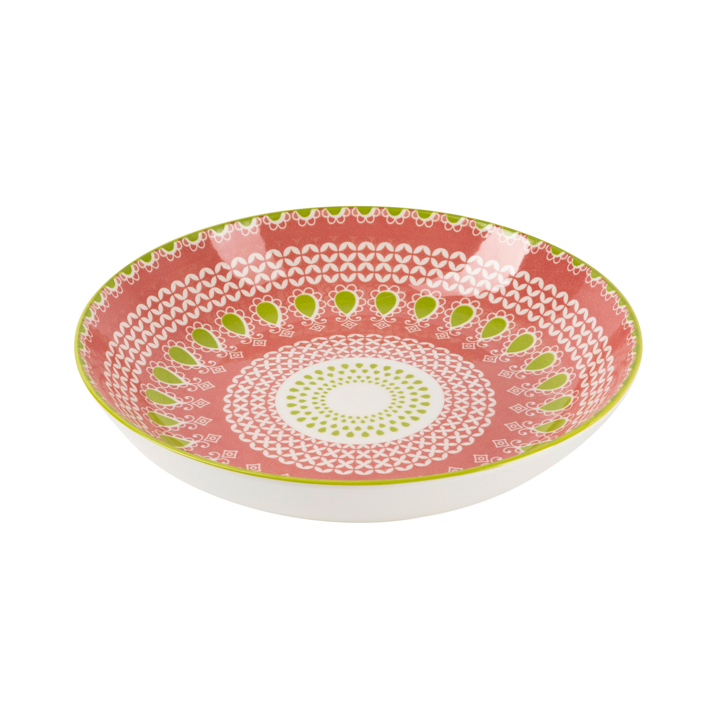 Hluboký talíř Maja, Ø: 21cm - zelená/červená, Lifestyle, keramika (21/4cm) - Modern Living
