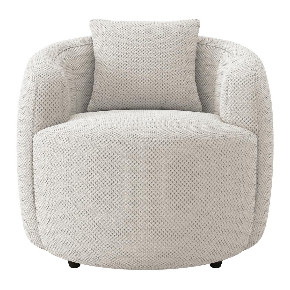 Sessel Pina - Creme/Schwarz, MODERN, Textil (81/74/81cm)