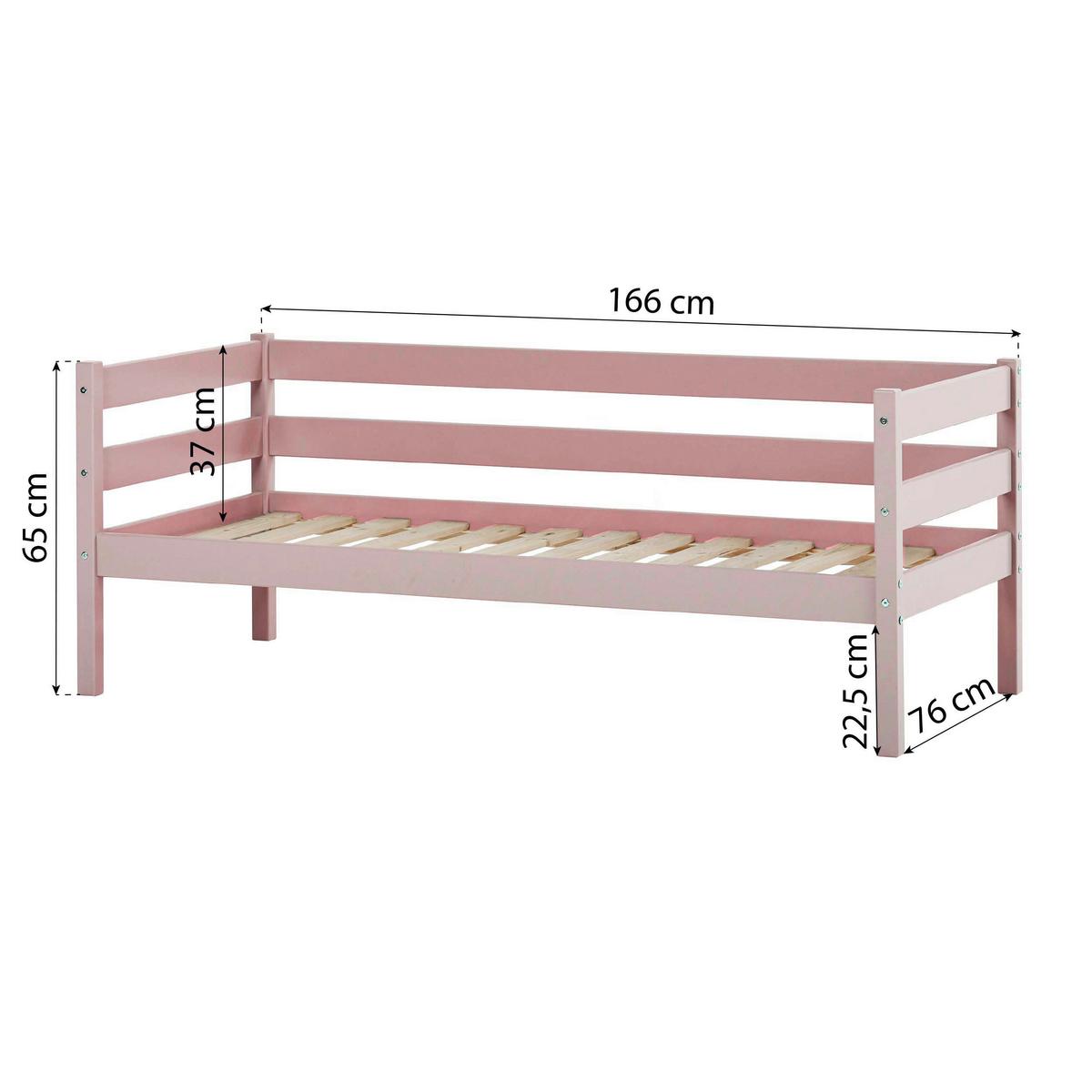 Kinder-/Jugendbett Comfort Rosa, Lf: 70x160 cm - Rosa, MODERN, Holz (70/160cm) - MID.YOU