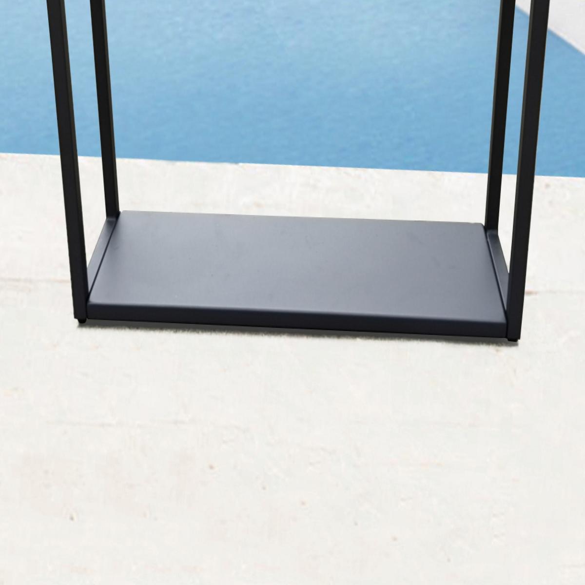 Gartentisch Oslo Metall L 75 cm - Anthrazit/Akaziefarben, Basics, Holz/Metall (23/54/75cm) - Acamp