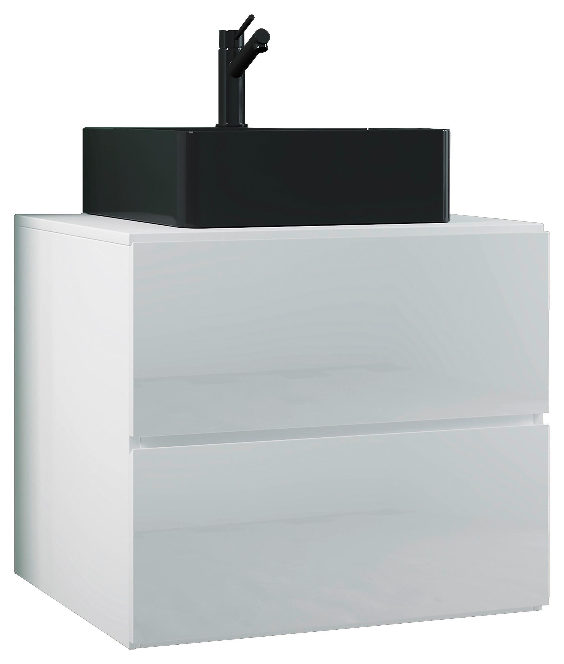 Waschtischkombi Lendas Bl S - Schwarz/Weiß, MODERN, Keramik/Holzwerkstoff (61cm) - MID.YOU