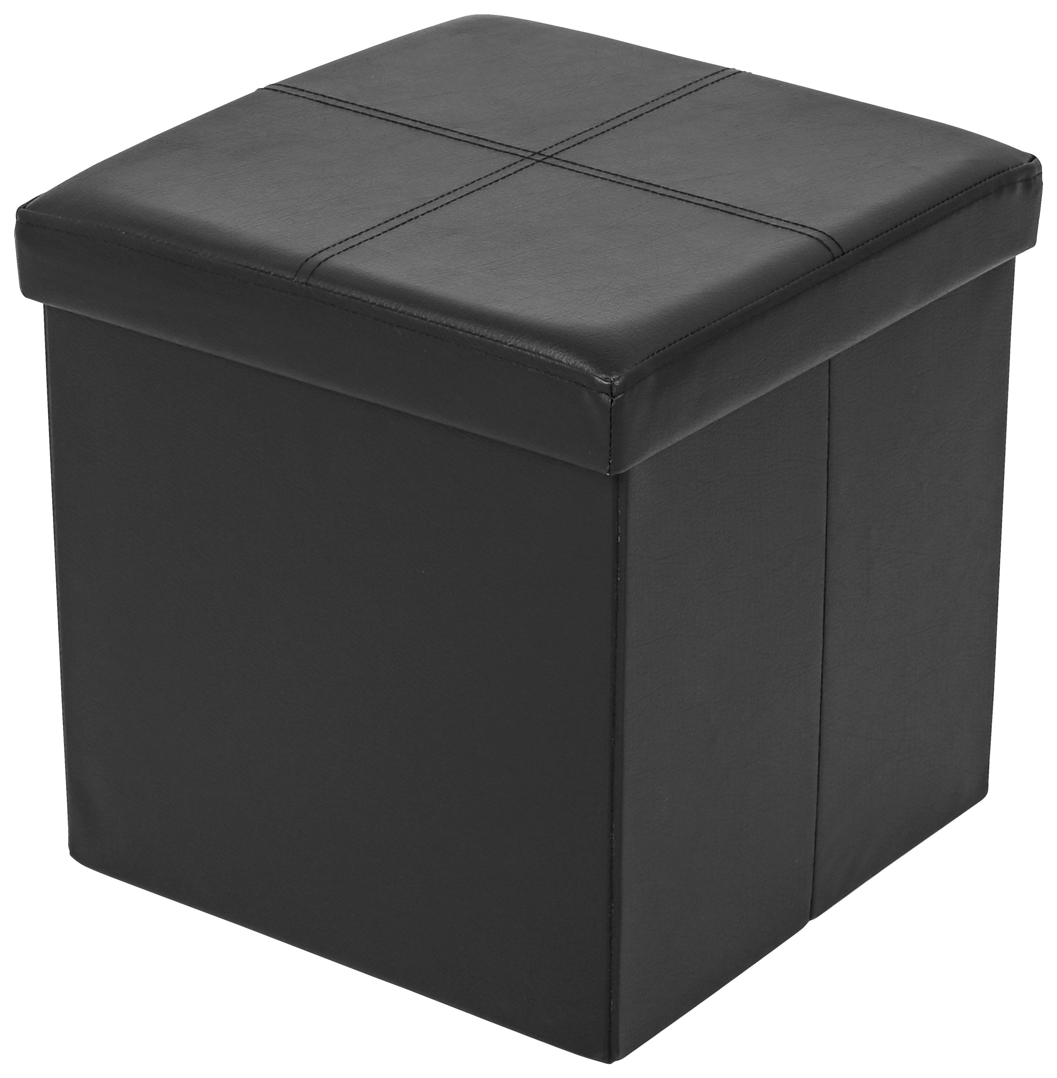 Sitzbox Oliver 1 - Schwarz, MODERN, Holzwerkstoff/Textil (38/38/38cm)