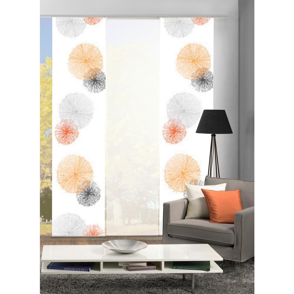 Flächenvorhang 3-Tlg. Rawlins B: 60 cm, Orange/Grau