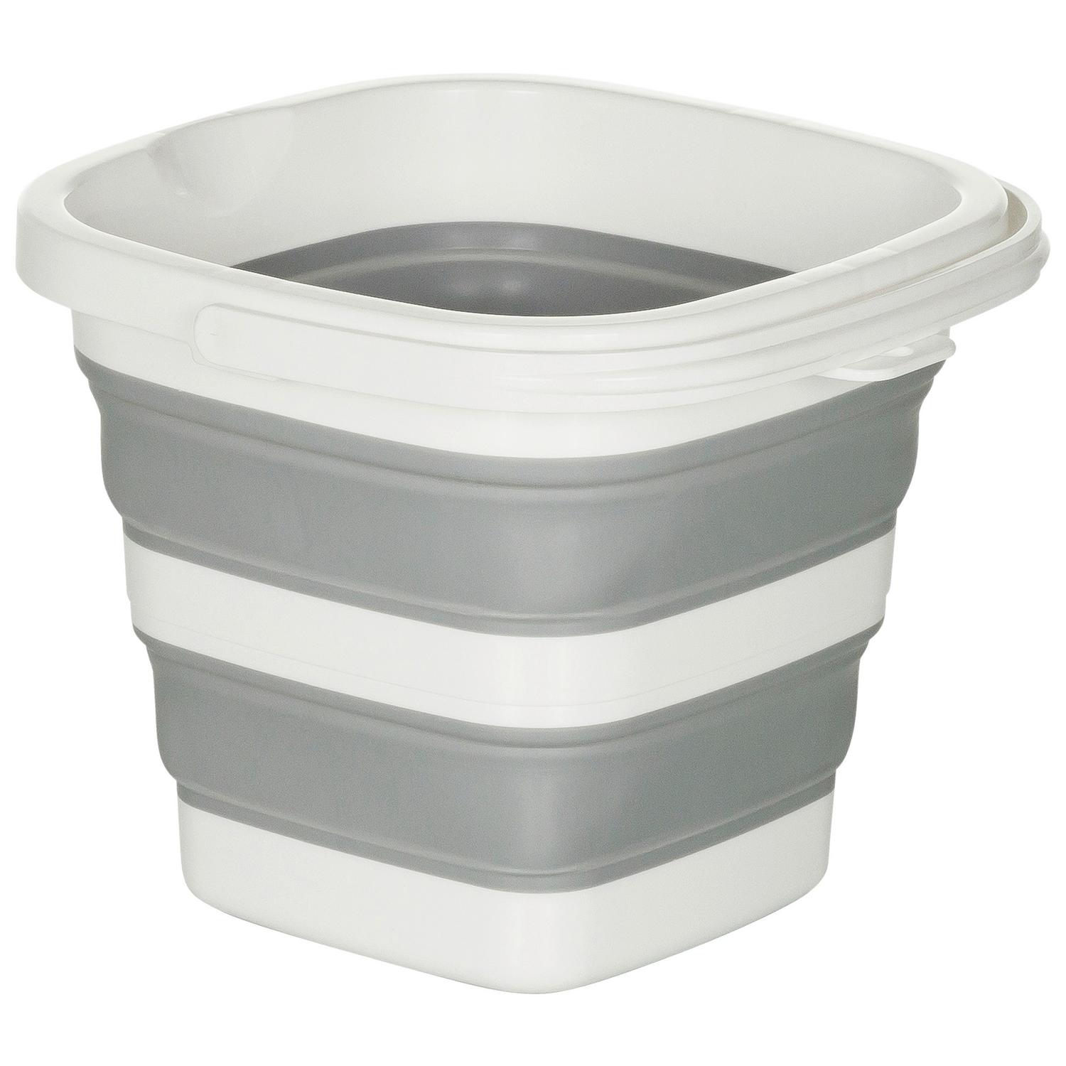 Eimer Clean Sile Grau, Weiß 23x20x23 cm