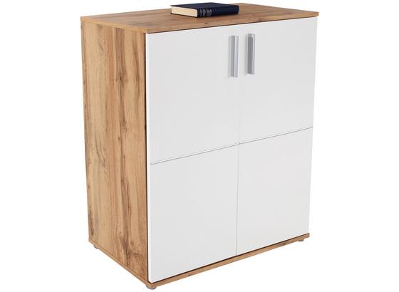 Komoda Ina 01 - bílá/tmavě hnědá, Moderní, kompozitní dřevo (88,2/95,2/38,3cm) Komoda Ina 01 - bílá/tmavě hnědá, Moderní, kompozitní dřevo (88,2/95,2/38,3cm)
