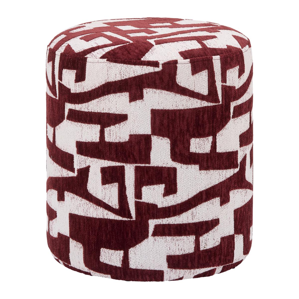 Taburet MARIE, červenohnědá/bílá žinylka - bílá/červenohnědá, Lifestyle, kompozitní dřevo/textil (35/40cm) - Mömax
