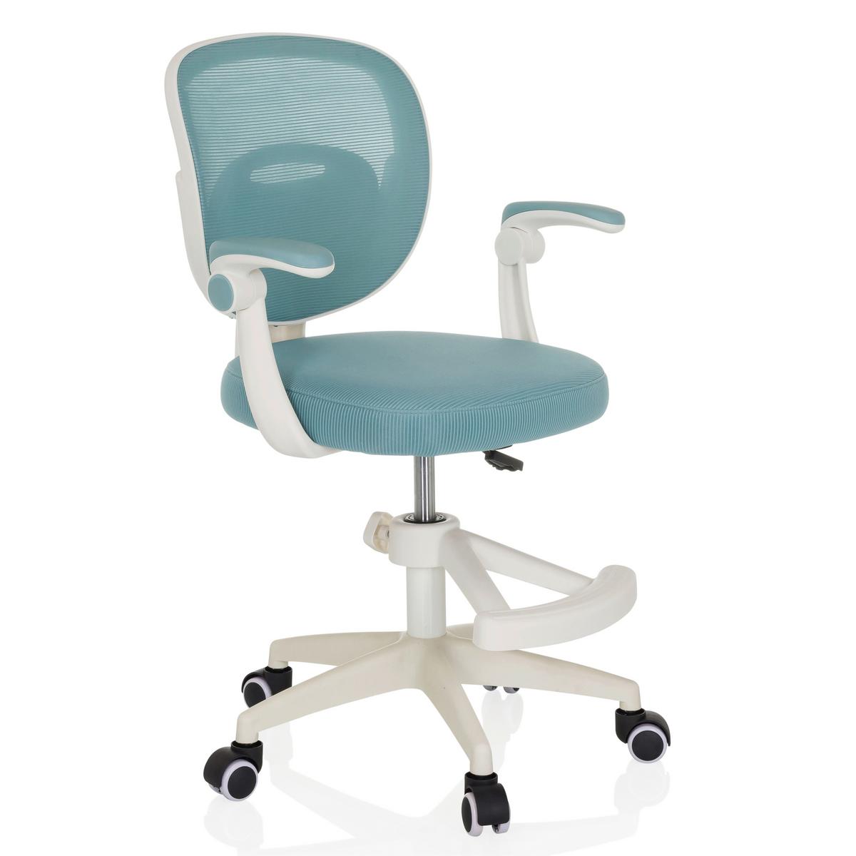 Jugenddrehstuhl Kiddy Smart Aqua B: 61 cm - Weiß, MODERN, Kunststoff/Textil (61/84-97/55cm) - MID.YOU