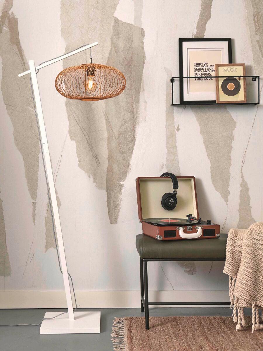 Stehleuchte Cango/Fs/Ad/W/4020/N - Naturfarben/Weiß, Trend (150/40/62cm) - Good & Mojo