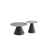 Couchtischset Dustin Grau, Schwarz D:70/50cm - Schwarz/Grau, Design, Stein/Metall (70/50/40/46/70/50cm) - Livetastic