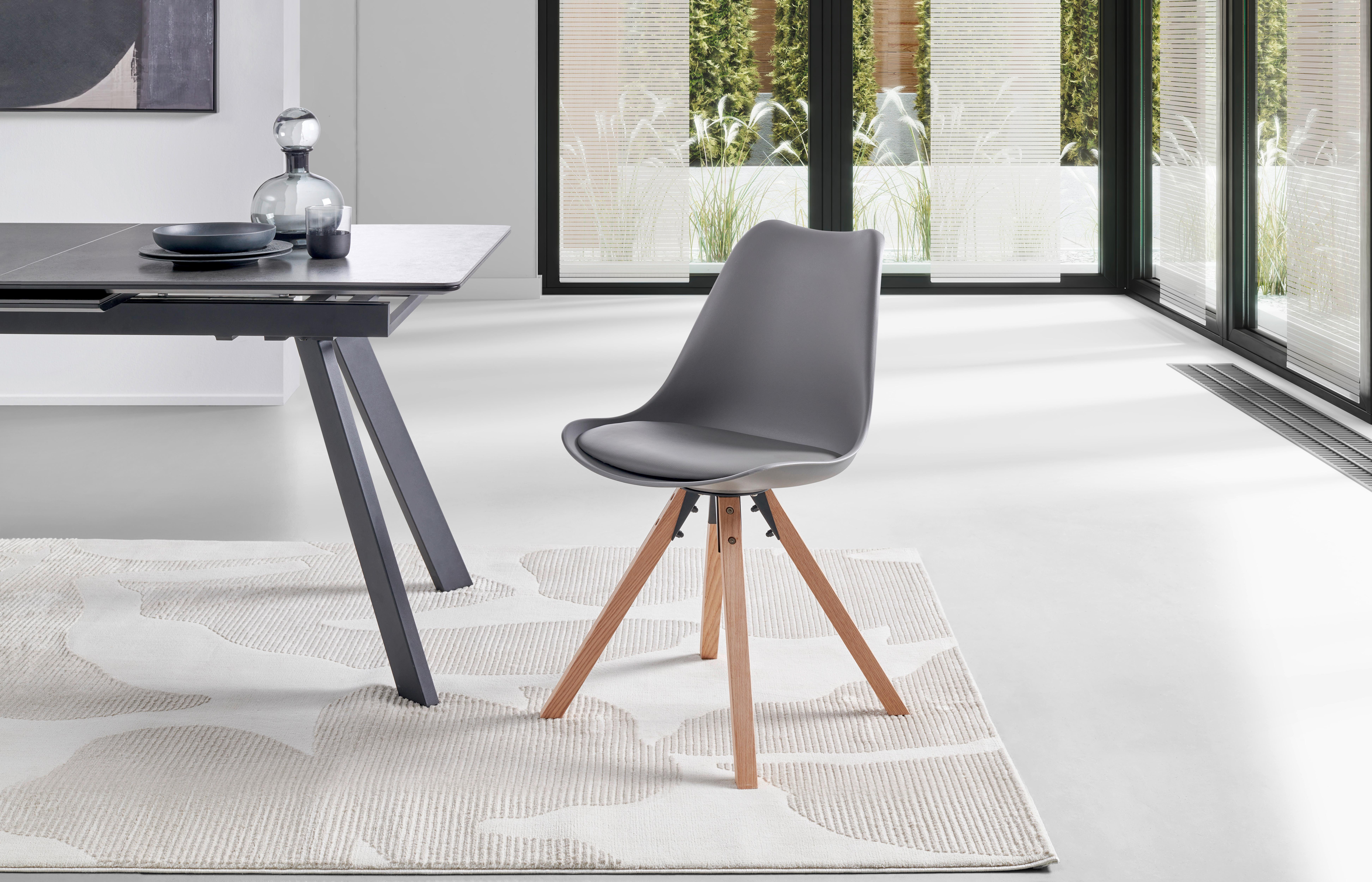 Schalenstuhl Vilnius Grau - Naturfarben/Grau, LIFESTYLE, Holz/Kunststoff (48,5/84/55cm) - MID.YOU