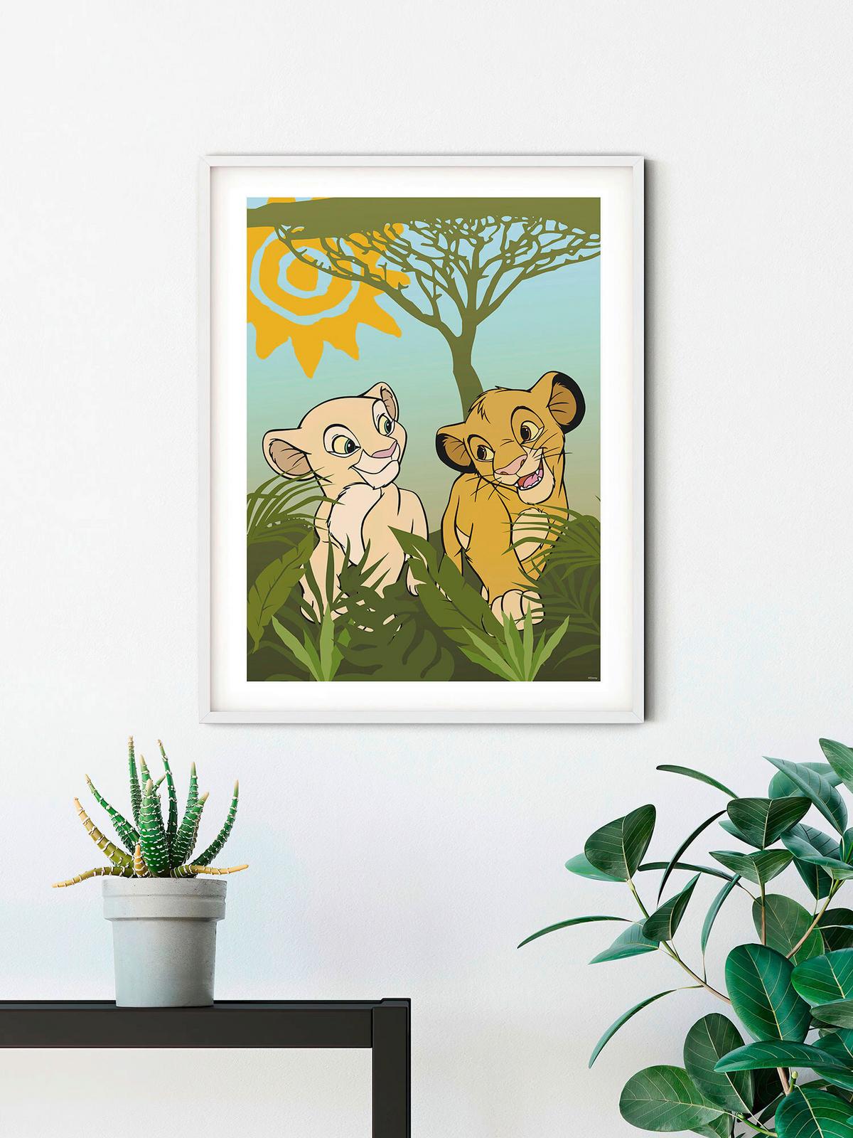 Kinderbild König Der Löwen Grün, B/h: 50x70cm - Grün, Basics, Papier (50/70cm) - Disney