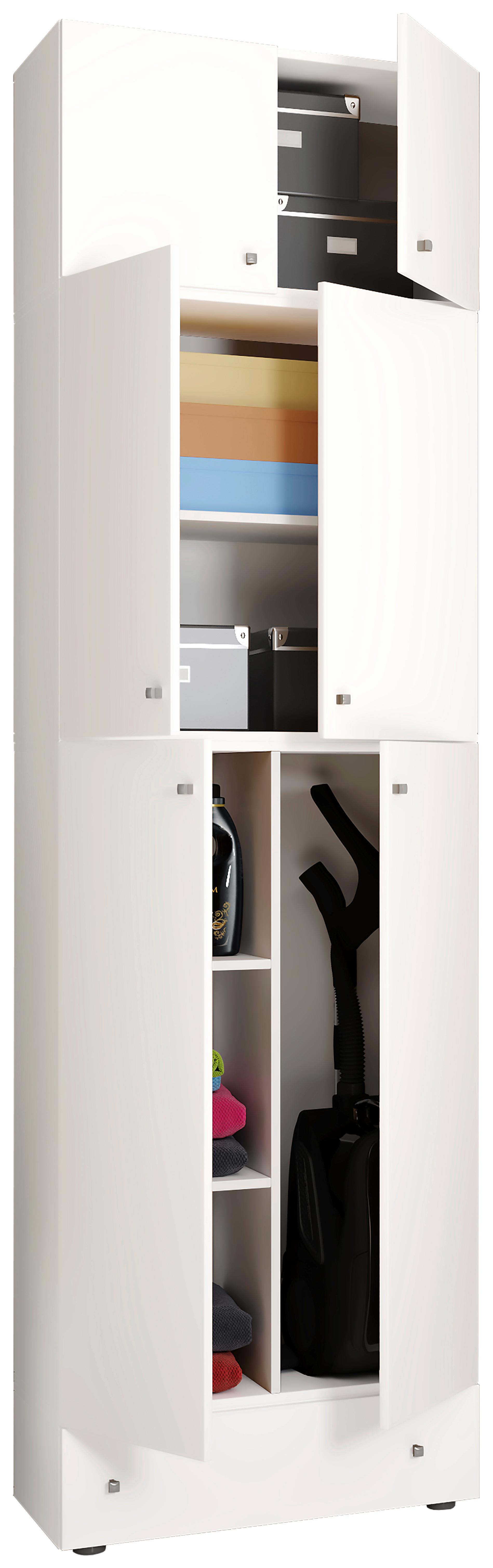 Mehrzweckschrank Lona XXL Weiß Stehend BxH: 70x240 cm - Schwarz/Weiß, MODERN, Holzwerkstoff (70/240/39cm) - MID.YOU