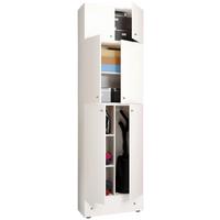 Mehrzweckschrank Lona XXL Weiß Stehend BxH: 70x240 cm - Schwarz/Weiß, MODERN, Holzwerkstoff (70/240/39cm) - MID.YOU