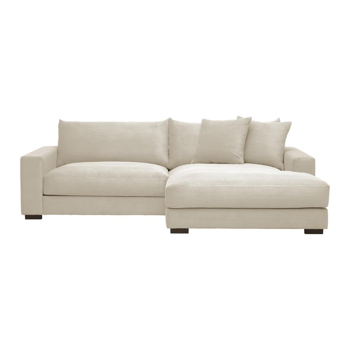 Rohová sedačka PEDRO, pravá, krémový manšestr - krémová, Moderní, textil (265/180cm) - Mömax