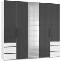 Drehtürenschrank 250cm Level, Grau/weiß - Weiß/Grau, MODERN, Glas/Holzwerkstoff (250/236/58cm) - MID.YOU