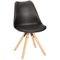 Jídelní židle Lilly s dřevěnýma nohama, černá - černá/barvy dubu, Moderní, dřevo/plast (48/81/57cm) - Mömax