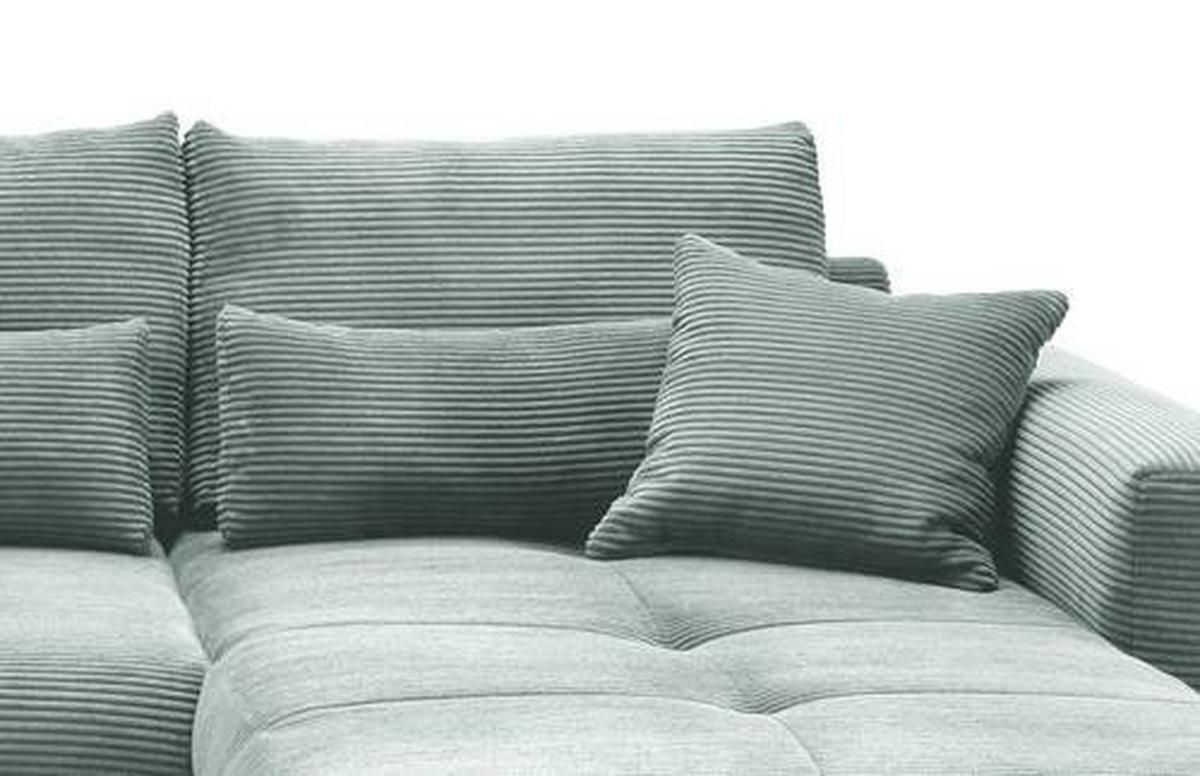 Ecksofa Federico Hellblau S: 302/188 cm - Chromfarben/Hellblau, MODERN, Holz/Textil (302/188cm) - MID.YOU