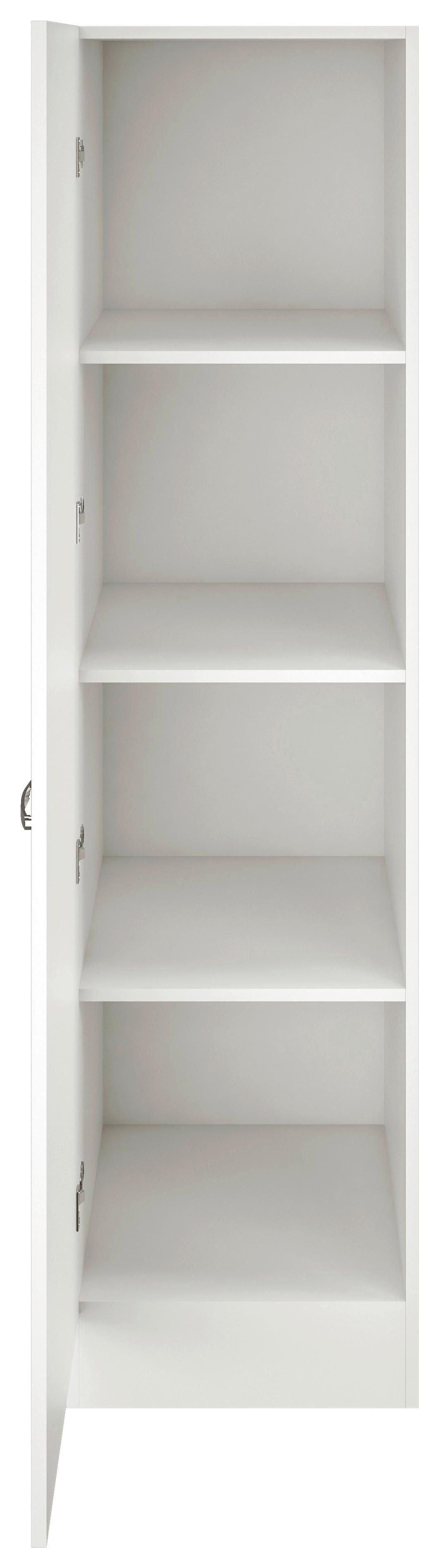 Geschirrschrank Alba B: 50 Cm Weiß 1 Drehtür 3 Böden - Weiß Hochglanz/Weiß, MODERN, Holzwerkstoff (50/200/57cm)