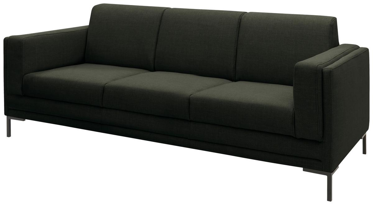 3-Sitzer-Sofa Looks Vii - Dunkelgrün/Silberfarben, Design, Textil (210/82/90cm) - LOOKS by W.Joop