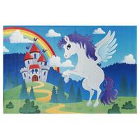 Kinderteppich Einhorn Blau/ Grün Zauberwelt 110x170 Cm - Multicolor, Trend, Textil (110/170cm)