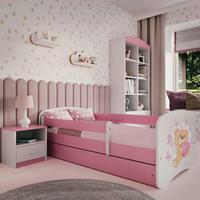 Kinder-/Juniorbett Babydreams inkl. Matratze 80x160 - Pink/Birkefarben, MODERN, Holz/Holzwerkstoff (80/160cm) - MID.YOU