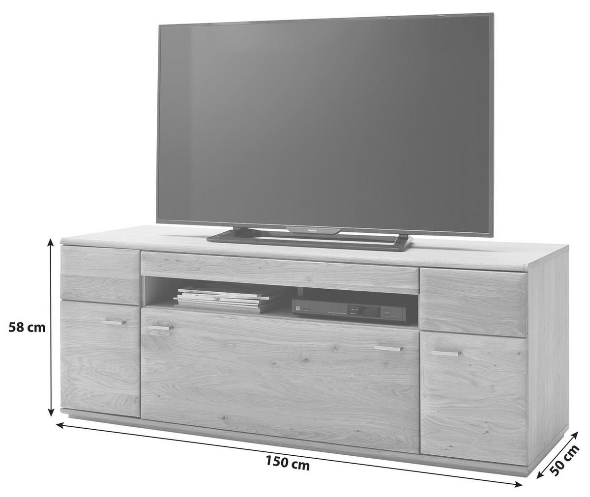 TV-Element Bologna B: 150 cm Eiche Dekor - Eichefarben, Design, Holz/Holzwerkstoff (150/58/50cm) - Livetastic