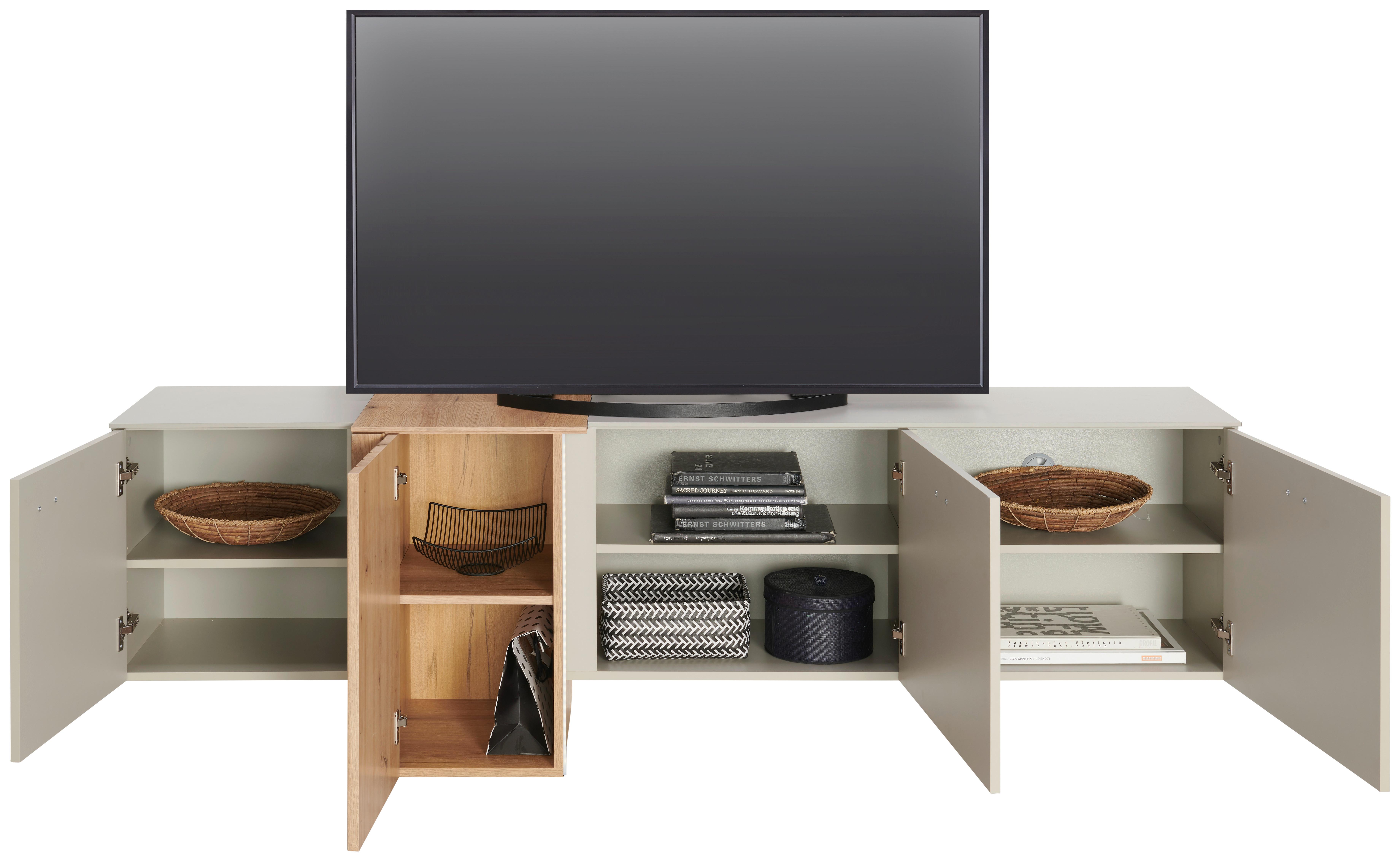 Tv-lowboard Santana B: 207,8 Cm Kieselgrau/eiche Dekor - MODERN, Holzwerkstoff (207,8/66/44,8cm)