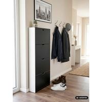SCHUHKIPPER BLACKY - Schwarz/Weiß, Basics, Holzwerkstoff/Metall (16/51/138cm)