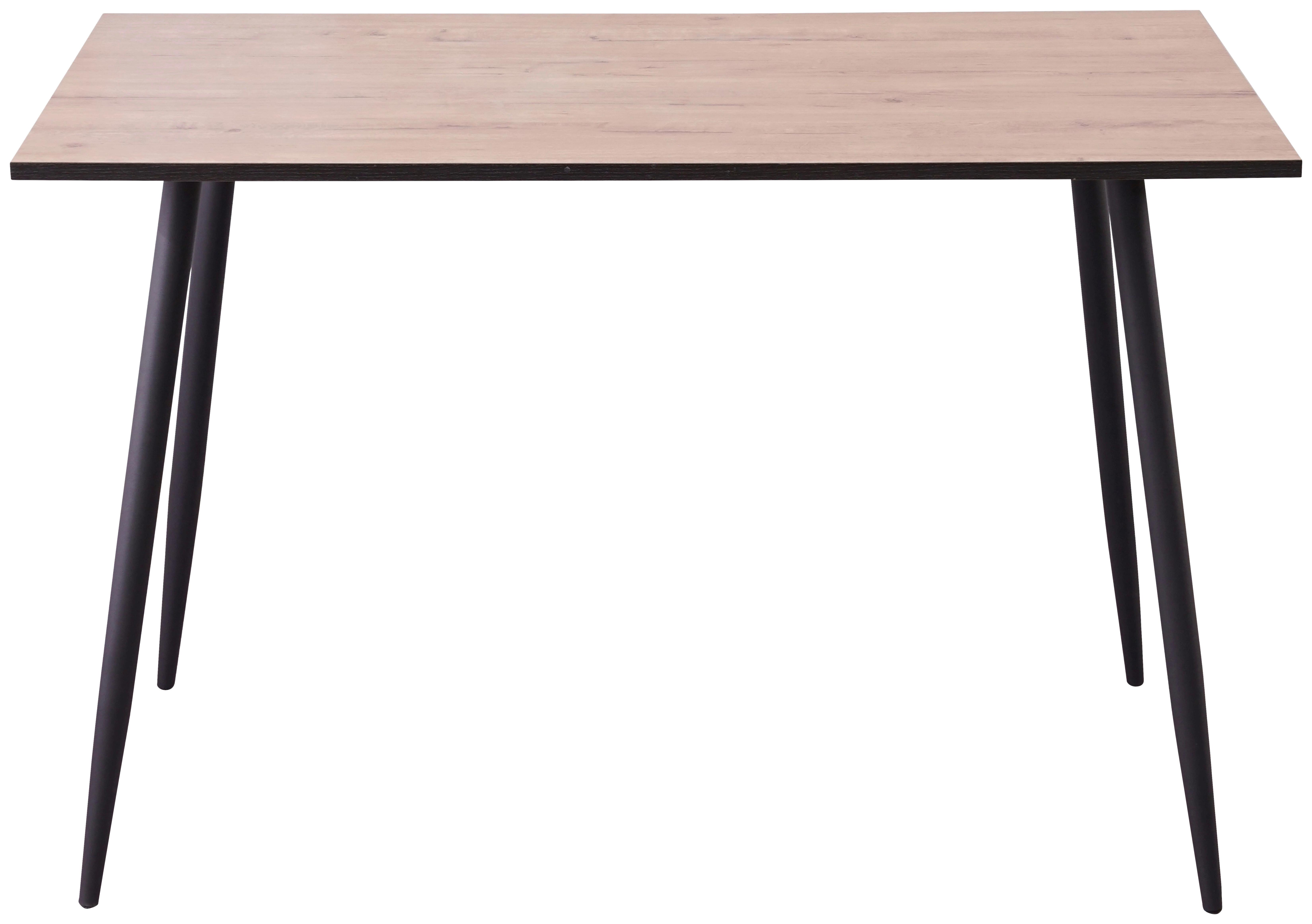 Esstisch Tom 120x76x80 Cm Naturfarben/schwarz - Schwarz/Naturfarben, KONVENTIONELL, Holzwerkstoff/Metall (120/76/80cm)