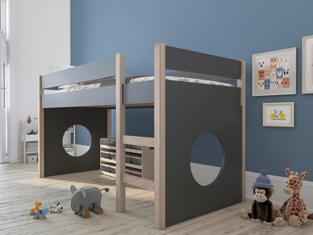 BETTSEITEN Grau B: 90cm - Grau, Design, Holzwerkstoff (90/90/2,5cm) - Livetastic