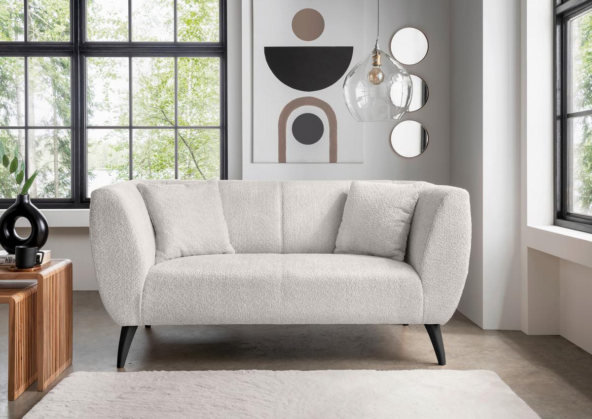 2-sitzer-sofa Colori Weiß Rücken Echt - Schwarz/Weiß, MODERN, Textil (172/83/88cm) - MID.YOU