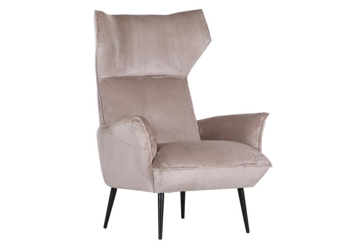 Ohrensessel Lorris - Beige/Schwarz, KONVENTIONELL, Textil (83/110/92cm) - MID.YOU