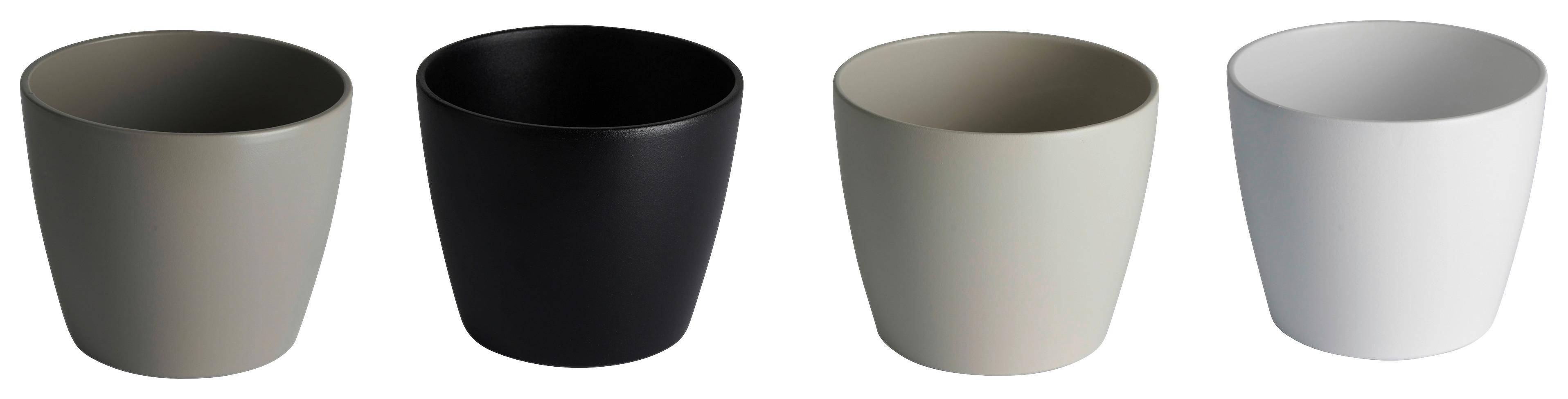 Obal na kvetináč Luisa - čierna/sivá, Modern, keramika (12/10cm) - Based