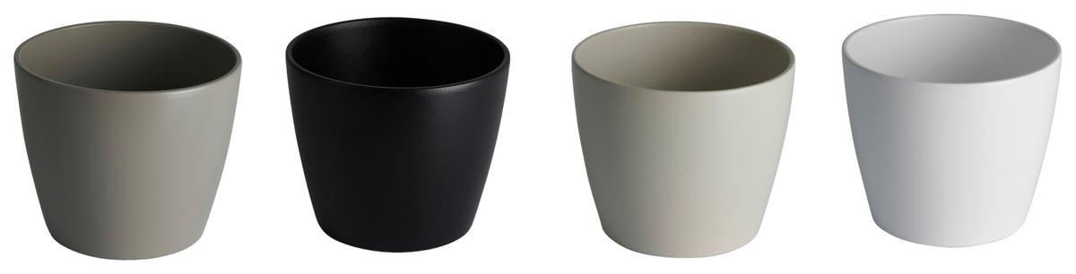 Obal na kvetináč Luisa - čierna/sivá, Modern, keramika (12/10cm) - Based