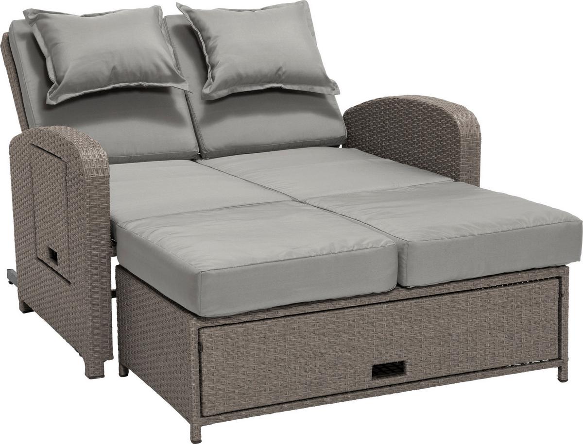 Lounge Kanapé Bahia - barna/szürke, Modern, műanyag/textil (117/95/74cm) - Greemotion