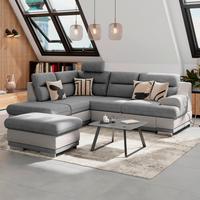 Ecksofa mit Schlaffunktion & Bettkasten Seaside Dunkelgrau - Chromfarben/Dunkelgrau, KONVENTIONELL, Textil (217/264cm) - MID.YOU