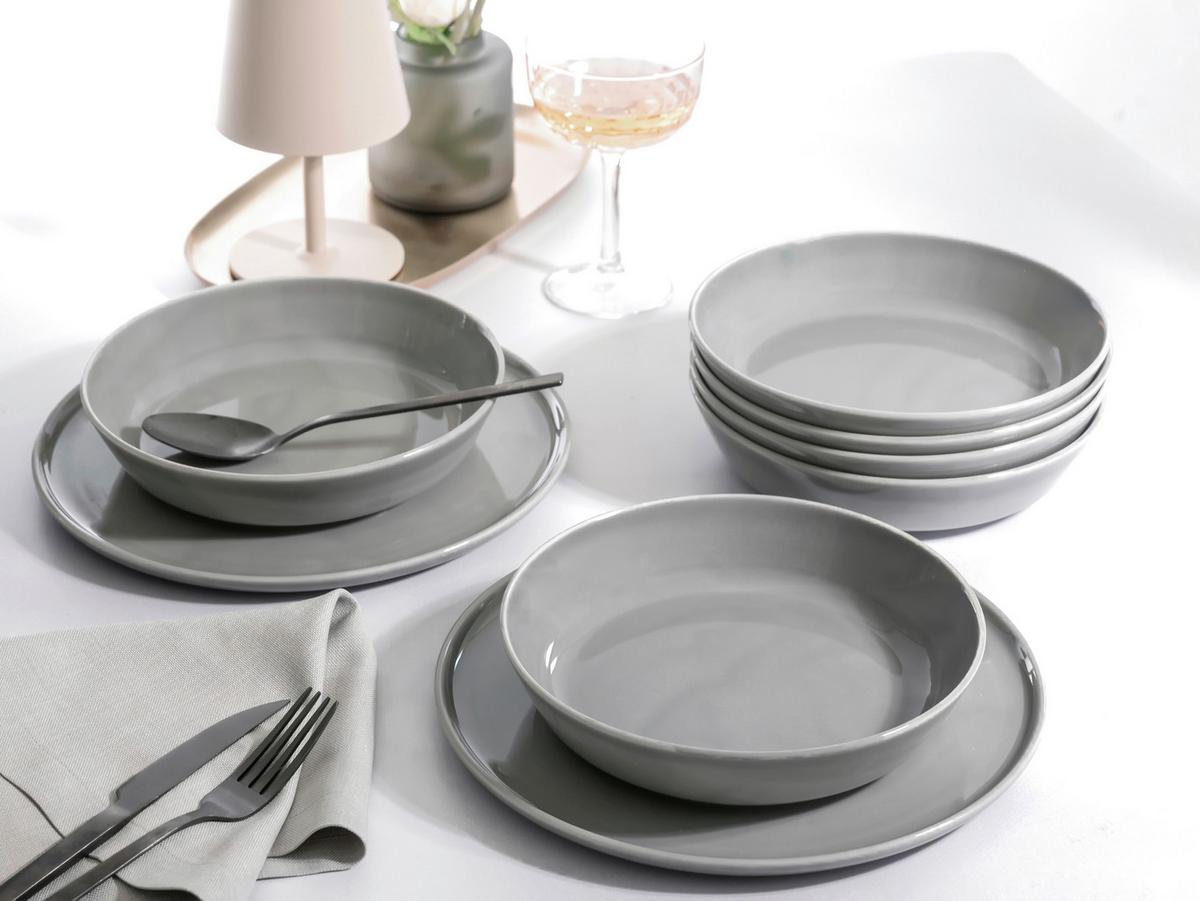 Kombiservice Chef Collection, Grau, 30--Teilig. - Hellgrau, Basics, Keramik - Creatable